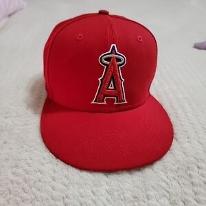 New Era Red Baseball Cap with Embroidered Logo